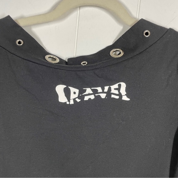 NEW Punk Rave Black Skeleton Short Sleeve Chain Sleeve Tee Small - Picture 5 of 7